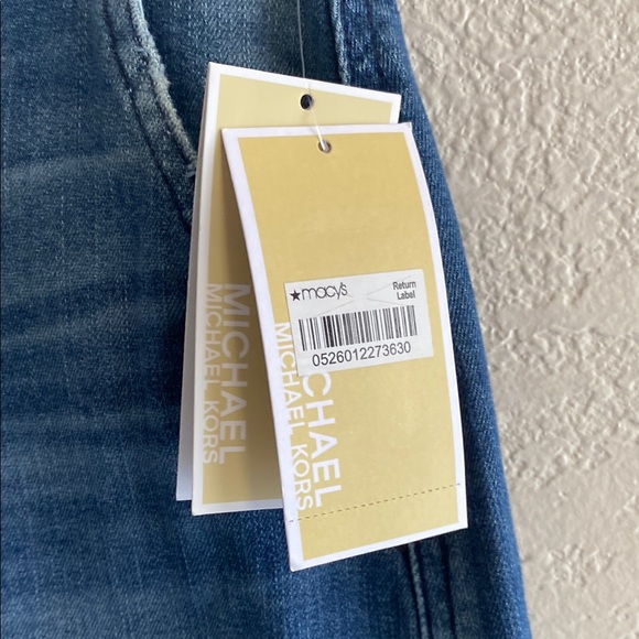 Michael Kors Denim Blue fringe bottom Skirt size 4 - Picture 5 of 11